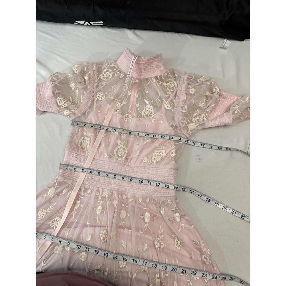 NEW MAC DUGGAL [ 6‎ ] 8005 Embroidered Floral Tiered Smock Neck Gown Rose Pink - Picture 5 of 16